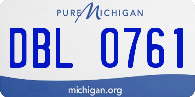 MI license plate DBL0761