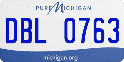 MI license plate DBL0763