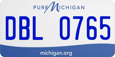 MI license plate DBL0765