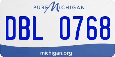 MI license plate DBL0768