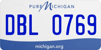 MI license plate DBL0769
