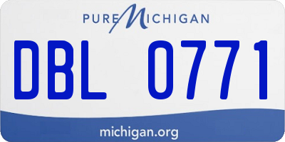 MI license plate DBL0771