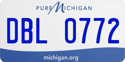 MI license plate DBL0772