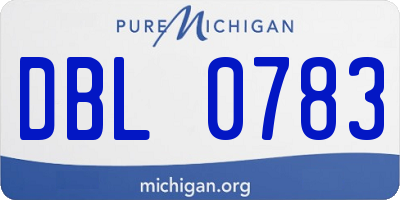 MI license plate DBL0783
