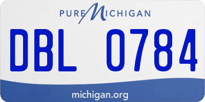 MI license plate DBL0784