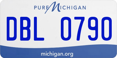 MI license plate DBL0790