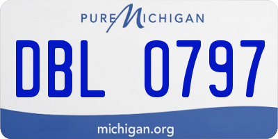 MI license plate DBL0797