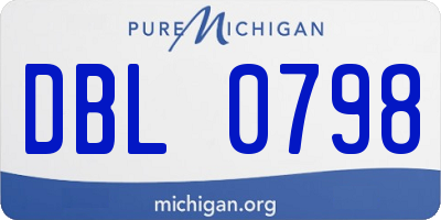 MI license plate DBL0798