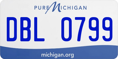 MI license plate DBL0799