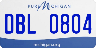 MI license plate DBL0804