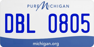 MI license plate DBL0805