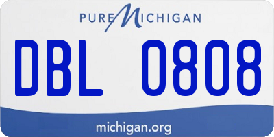 MI license plate DBL0808