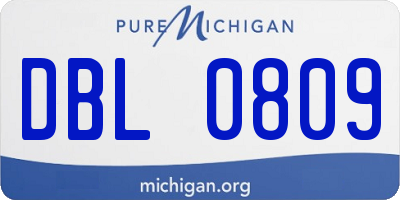 MI license plate DBL0809