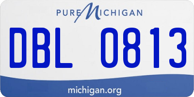 MI license plate DBL0813