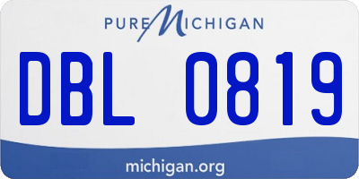 MI license plate DBL0819