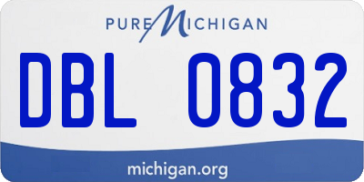 MI license plate DBL0832