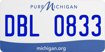 MI license plate DBL0833