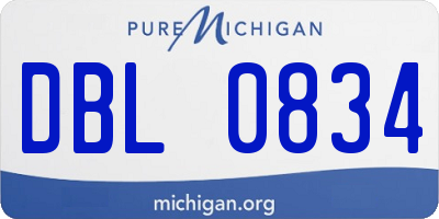 MI license plate DBL0834