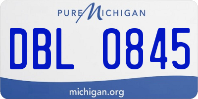 MI license plate DBL0845