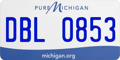 MI license plate DBL0853