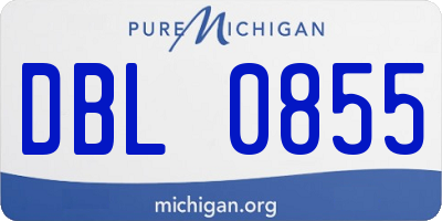 MI license plate DBL0855