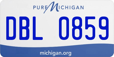 MI license plate DBL0859