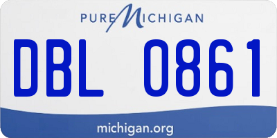 MI license plate DBL0861