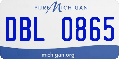MI license plate DBL0865