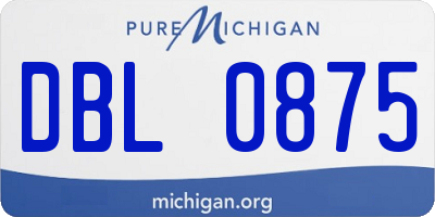 MI license plate DBL0875