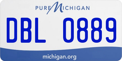 MI license plate DBL0889