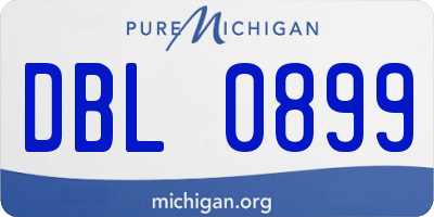 MI license plate DBL0899