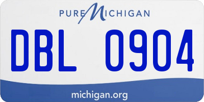 MI license plate DBL0904