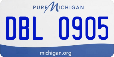 MI license plate DBL0905