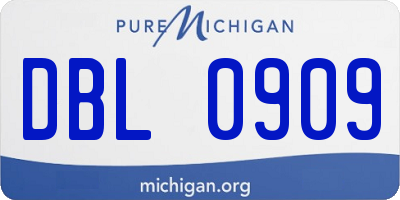 MI license plate DBL0909