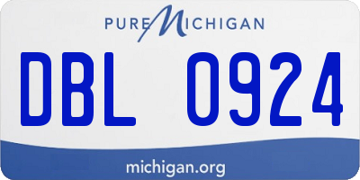 MI license plate DBL0924