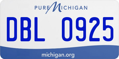 MI license plate DBL0925