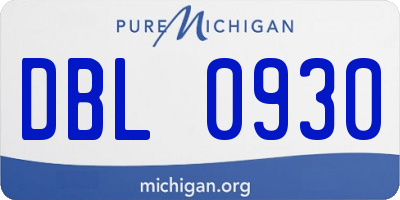 MI license plate DBL0930