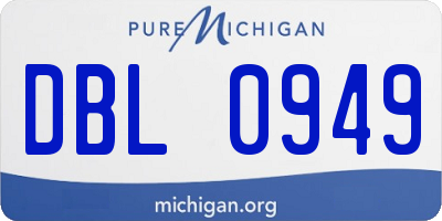 MI license plate DBL0949