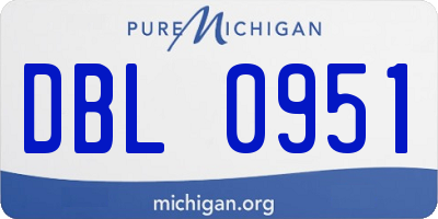 MI license plate DBL0951