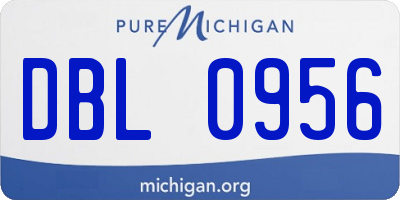 MI license plate DBL0956
