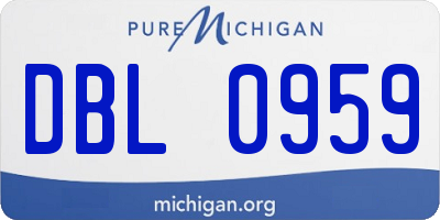 MI license plate DBL0959