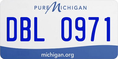 MI license plate DBL0971