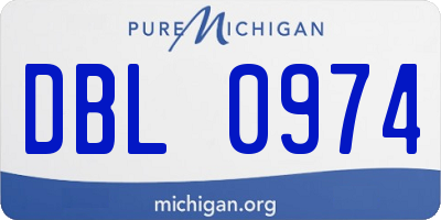 MI license plate DBL0974