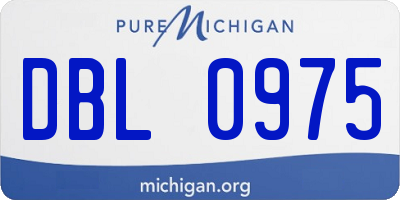 MI license plate DBL0975