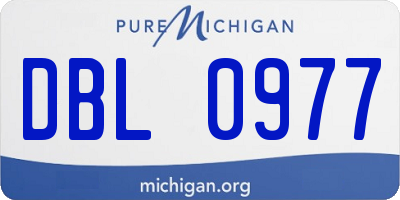 MI license plate DBL0977