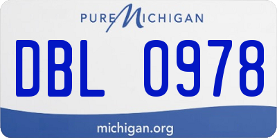 MI license plate DBL0978