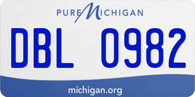 MI license plate DBL0982