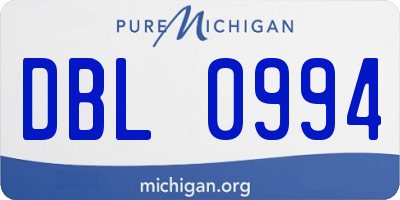 MI license plate DBL0994
