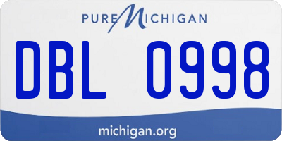 MI license plate DBL0998