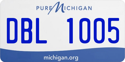 MI license plate DBL1005